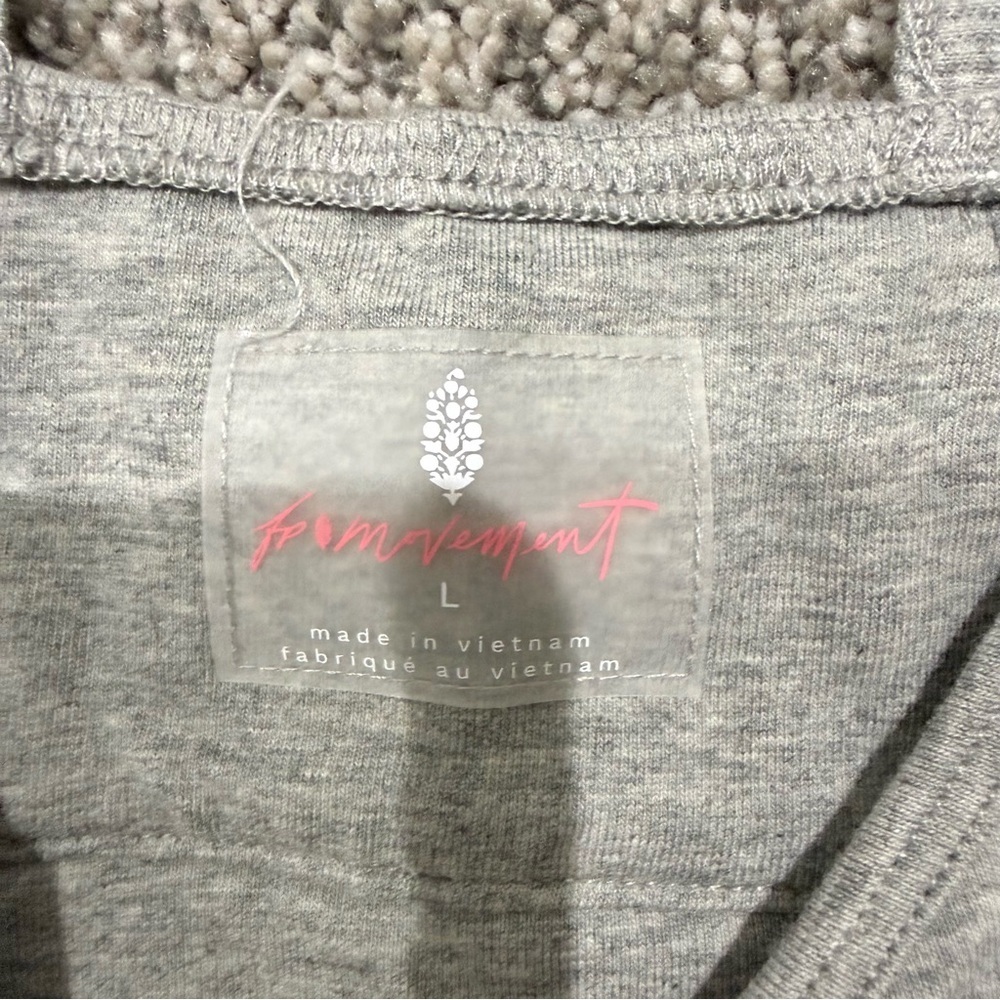 NWT Free People Movement Hotshot Onesie Jumpsuit Heather Grey Cotton Women’s L - Picture 6 of 13